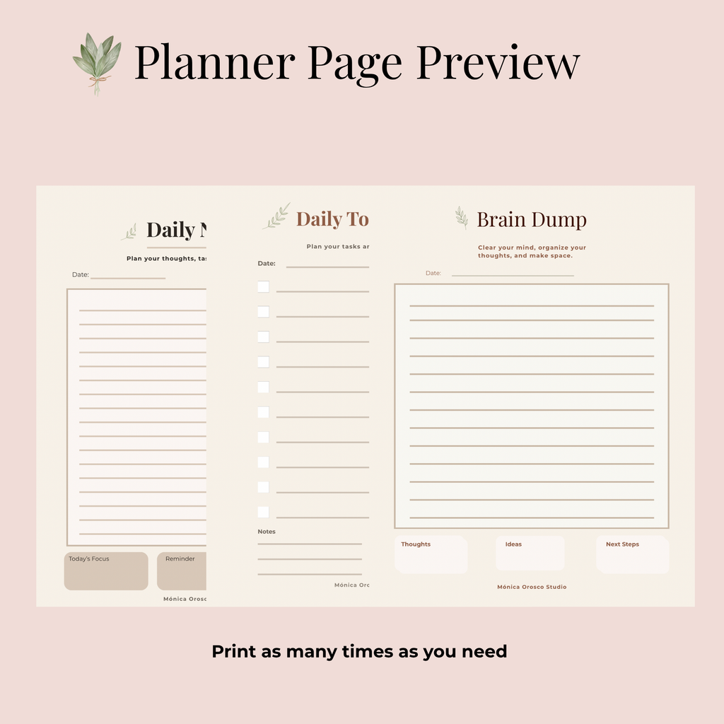 Daily Planning Bundle / Printable Planner Pages