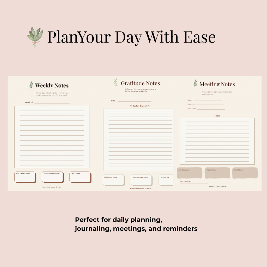Daily Planning Bundle / Printable Planner Pages