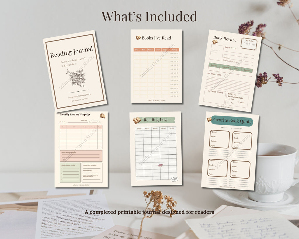 Reading Journal / Printable Book Tracker & Reading Log