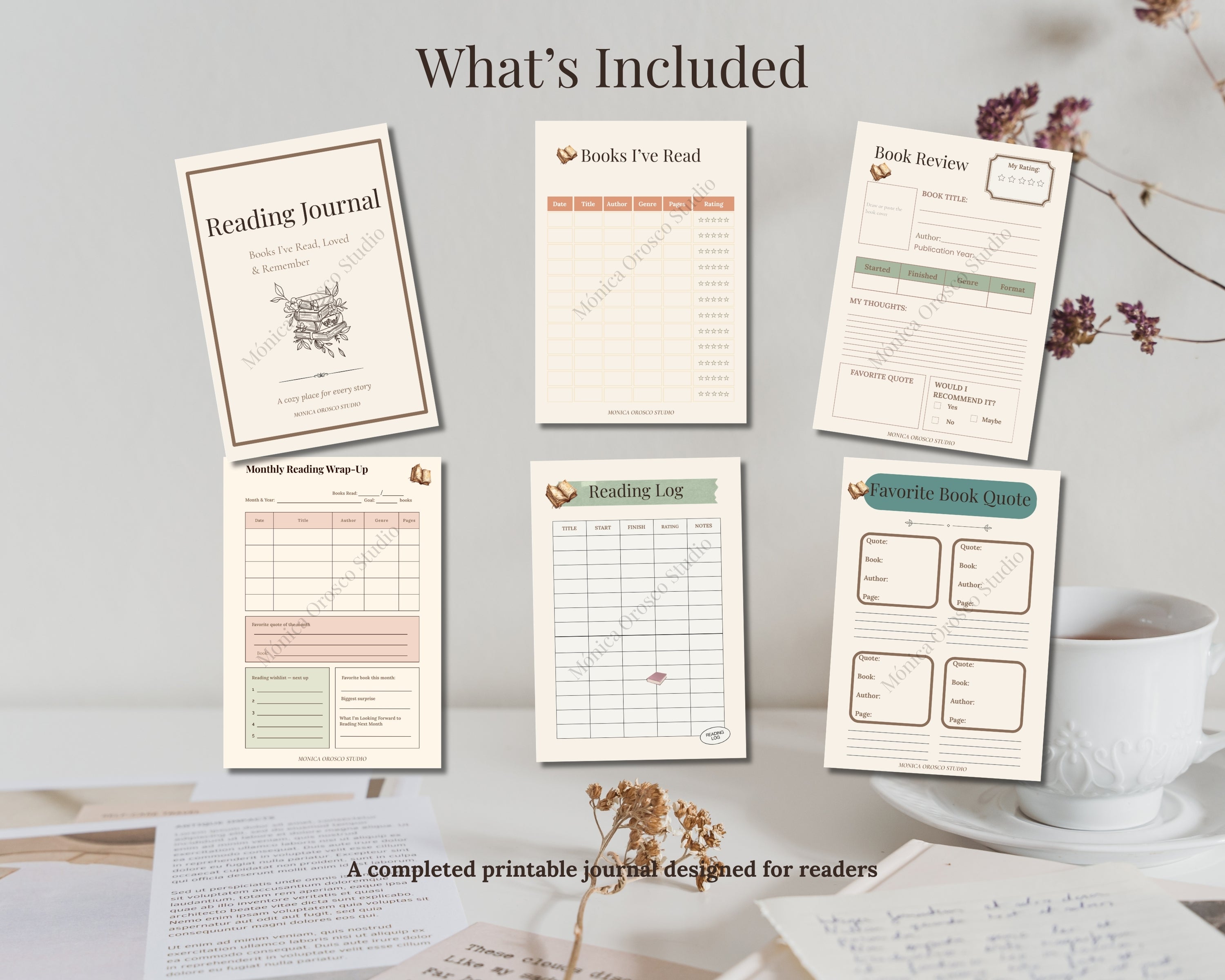 Reading Journal / Printable Book Tracker & Reading Log